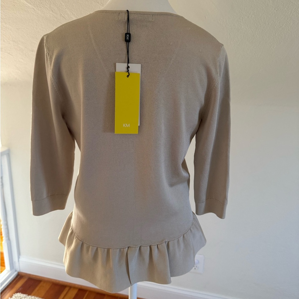 Karen Millen Taupe V-Neck Sweater Size M NWT - Picture 3 of 9